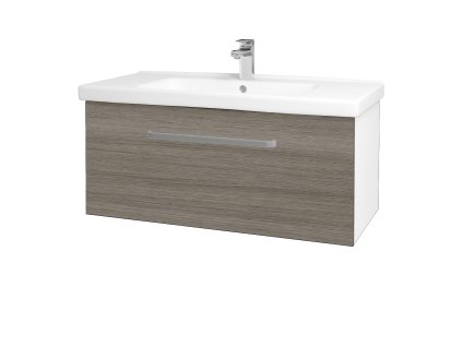 Koupelnová skříňka BIG INN SZZ 100 - N01 Bílá lesk / Úchytka T01 / D03 Cafe