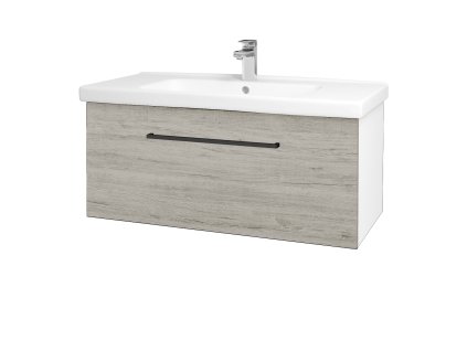 Koupelnová skříňka BIG INN SZZ 100 - N01 Bílá lesk / Úchytka T06 / D05 Oregon