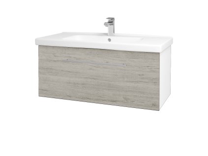 Koupelnová skříňka BIG INN SZZ 100 - N01 Bílá lesk / Úchytka T02 / D05 Oregon