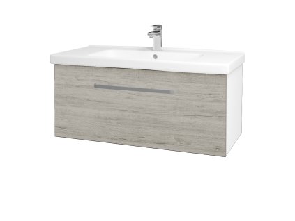 Koupelnová skříňka BIG INN SZZ 100 - N01 Bílá lesk / Úchytka T01 / D05 Oregon