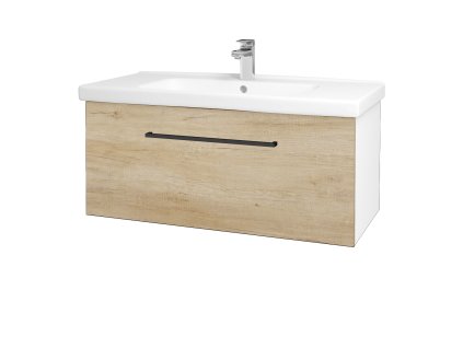 Koupelnová skříňka BIG INN SZZ 100 - N01 Bílá lesk / Úchytka T06 / D15 Nebraska