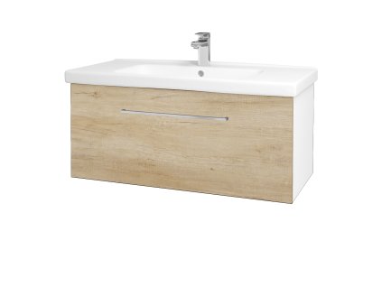 Koupelnová skříňka BIG INN SZZ 100 - N01 Bílá lesk / Úchytka T04 / D15 Nebraska