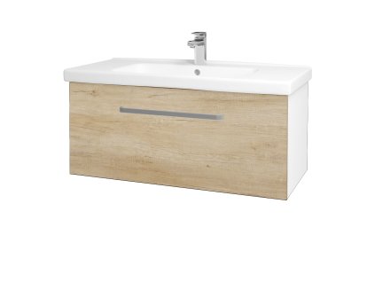 Koupelnová skříňka BIG INN SZZ 100 - N01 Bílá lesk / Úchytka T01 / D15 Nebraska