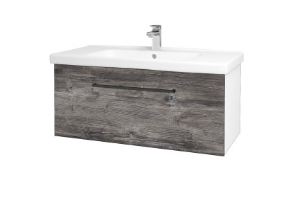 Koupelnová skříňka BIG INN SZZ 100 - N01 Bílá lesk / Úchytka T06 / D10 Borovice Jackson