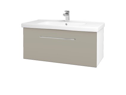 Koupelnová skříňka BIG INN SZZ 100 - N01 Bílá lesk / Úchytka T04 / M05 Béžová mat