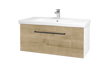 Koupelnová skříňka BIG INN SZZ 100 - N01 Bílá lesk / Úchytka T06 / D09 Arlington