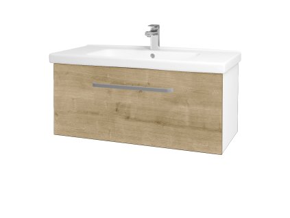 Koupelnová skříňka BIG INN SZZ 100 - N01 Bílá lesk / Úchytka T01 / D09 Arlington