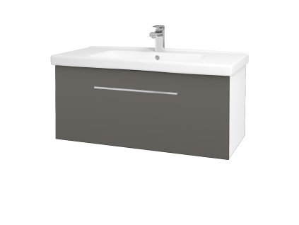 Koupelnová skříňka BIG INN SZZ 100 - N01 Bílá lesk / Úchytka T04 / N06 Lava