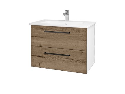 Koupelnová skříňka GIO SZZ2 80 - N01 Bílá lesk / Úchytka T06 / D21 Tobacco