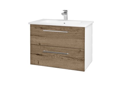 Koupelnová skříňka GIO SZZ2 80 - N01 Bílá lesk / Úchytka T04 / D21 Tobacco