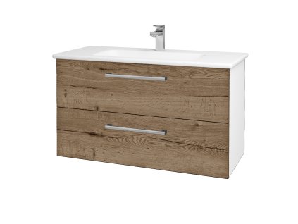 Koupelnová skříňka GIO SZZ2 100 - N01 Bílá lesk / Úchytka T03 / D21 Tobacco