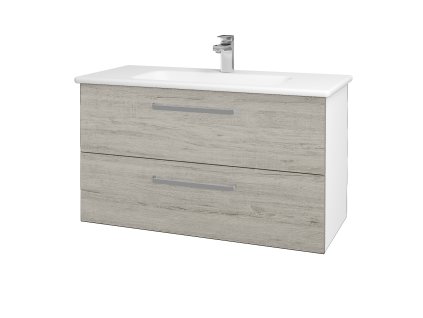 Koupelnová skříňka GIO SZZ2 100 - N01 Bílá lesk / Úchytka T01 / D05 Oregon