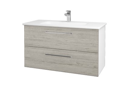 Koupelnová skříňka GIO SZZ2 100 - N01 Bílá lesk / Úchytka T04 / D05 Oregon