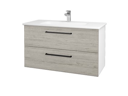 Koupelnová skříňka GIO SZZ2 100 - N01 Bílá lesk / Úchytka T06 / D05 Oregon
