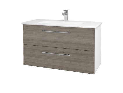 Koupelnová skříňka GIO SZZ2 100 - N01 Bílá lesk / Úchytka T02 / D03 Cafe