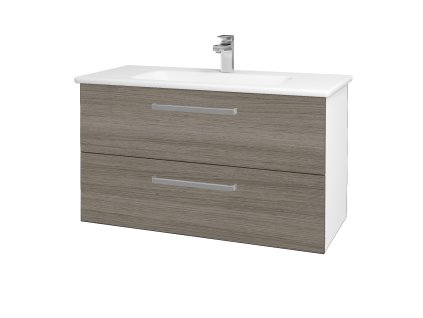 Koupelnová skříňka GIO SZZ2 100 - N01 Bílá lesk / Úchytka T01 / D03 Cafe