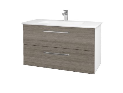 Koupelnová skříňka GIO SZZ2 100 - N01 Bílá lesk / Úchytka T04 / D03 Cafe