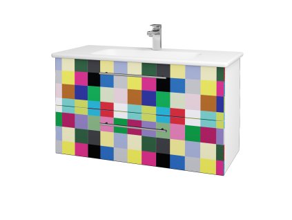 Koupelnová skříňka GIO SZZ2 100 - N01 Bílá lesk / Úchytka T02 / IND Individual