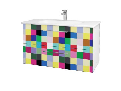 Koupelnová skříňka GIO SZZ2 100 - N01 Bílá lesk / Úchytka T04 / IND Individual