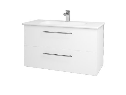 Koupelnová skříňka GIO SZZ2 100 - N01 Bílá lesk / Úchytka T02 / M01 Bílá mat