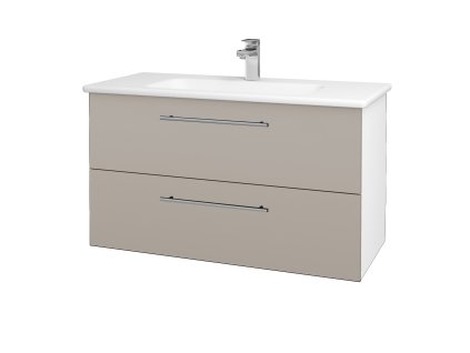 Koupelnová skříňka GIO SZZ2 100 - N01 Bílá lesk / Úchytka T02 / N07 Stone