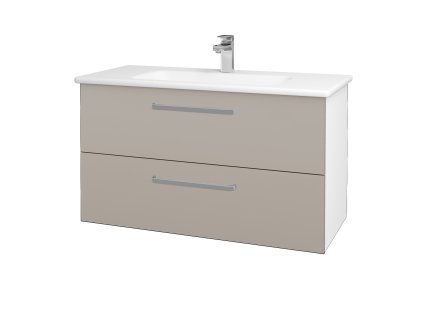 Koupelnová skříňka GIO SZZ2 100 - N01 Bílá lesk / Úchytka T01 / N07 Stone