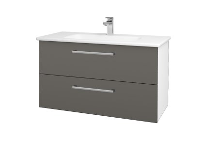 Koupelnová skříňka GIO SZZ2 100 - N01 Bílá lesk / Úchytka T03 / N06 Lava