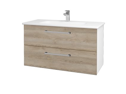 Koupelnová skříňka GIO SZZ2 100 - N01 Bílá lesk / Úchytka T03 / D17 Colorado