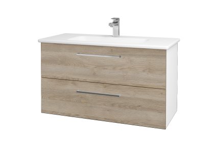 Koupelnová skříňka GIO SZZ2 100 - N01 Bílá lesk / Úchytka T04 / D17 Colorado