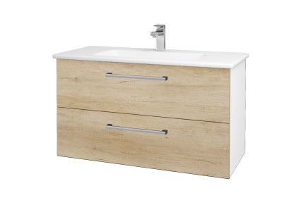 Koupelnová skříňka GIO SZZ2 100 - N01 Bílá lesk / Úchytka T03 / D15 Nebraska