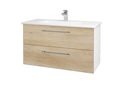 Koupelnová skříňka GIO SZZ2 100 - N01 Bílá lesk / Úchytka T02 / D15 Nebraska