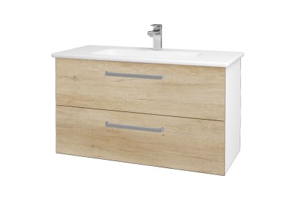 Koupelnová skříňka GIO SZZ2 100 - N01 Bílá lesk / Úchytka T01 / D15 Nebraska