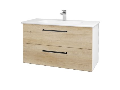 Koupelnová skříňka GIO SZZ2 100 - N01 Bílá lesk / Úchytka T06 / D15 Nebraska