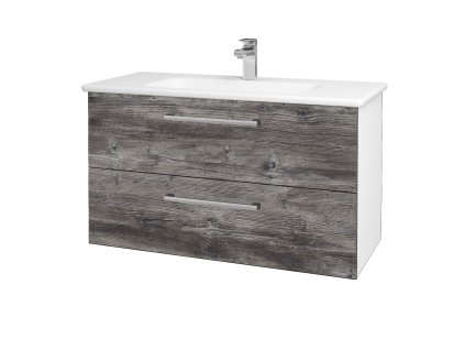 Koupelnová skříňka GIO SZZ2 100 - N01 Bílá lesk / Úchytka T03 / D10 Borovice Jackson