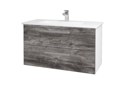 Koupelnová skříňka GIO SZZ2 100 - N01 Bílá lesk / Úchytka T01 / D10 Borovice Jackson