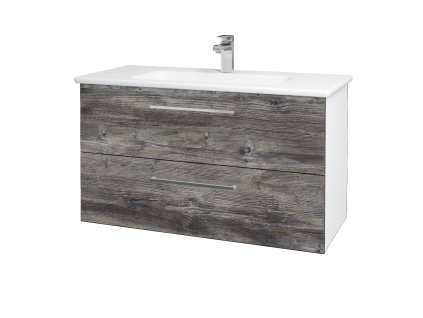 Koupelnová skříňka GIO SZZ2 100 - N01 Bílá lesk / Úchytka T04 / D10 Borovice Jackson