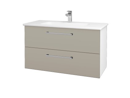 Koupelnová skříňka GIO SZZ2 100 - N01 Bílá lesk / Úchytka T03 / M05 Béžová mat