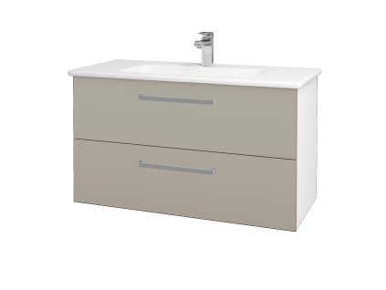 Koupelnová skříňka GIO SZZ2 100 - N01 Bílá lesk / Úchytka T01 / M05 Béžová mat