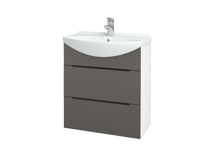 Koupelnová skříňka TAKE IT SZZ2 65 - N01 Bílá lesk / Úchytka T07 / N06 Lava