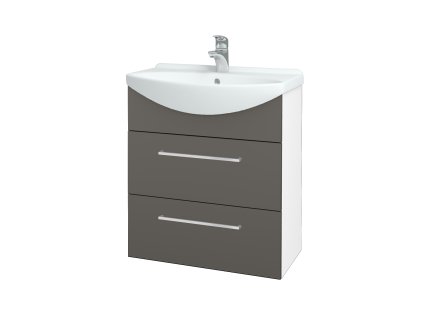 Koupelnová skříňka TAKE IT SZZ2 65 - N01 Bílá lesk / Úchytka T04 / N06 Lava