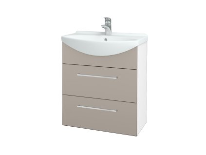 Koupelnová skříňka TAKE IT SZZ2 65 - N01 Bílá lesk / Úchytka T04 / N07 Stone