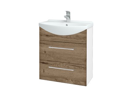 Koupelnová skříňka TAKE IT SZZ2 65 - N01 Bílá lesk / Úchytka T04 / D21 Tobacco