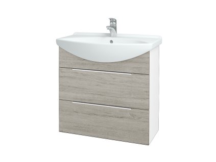 Koupelnová skříňka TAKE IT SZZ2 75 - N01 Bílá lesk / Úchytka T05 / D05 Oregon