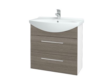 Koupelnová skříňka TAKE IT SZZ2 75 - N01 Bílá lesk / Úchytka T04 / D03 Cafe