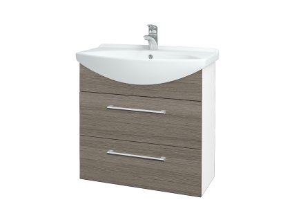 Koupelnová skříňka TAKE IT SZZ2 75 - N01 Bílá lesk / Úchytka T03 / D03 Cafe