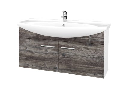 Koupelnová skříňka TAKE IT SZD2 120 - N01 Bílá lesk / Úchytka T03 / D10 Borovice Jackson