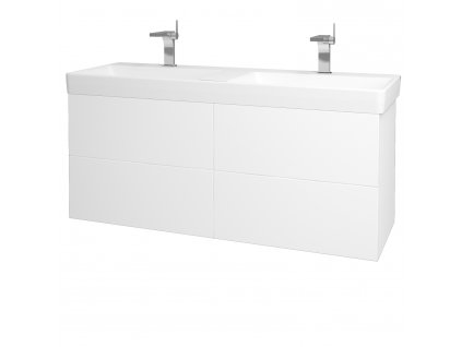 Koupelnová skříňka VARIANTE SZZ4 130 pro umyvadlo Laufen Pro S - M01 Bílá mat / M01 Bílá mat