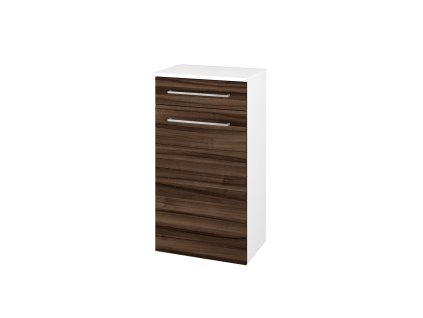 Nízká skříňka DOS SNDZ 50 - N01 Bílá lesk / Úchytka T04 / D06 Ořech / Levé