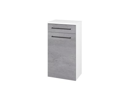 Nízká skříňka DOS SNDZ 50 - N01 Bílá lesk / Úchytka T06 / D01 Beton / Levé