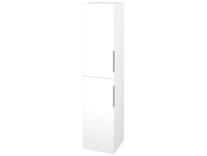 Vysoká skříň s košem DOS SVD2K 35 - N01 Bílá lesk / Úchytka T05 / N01 Bílá lesk / Pravé